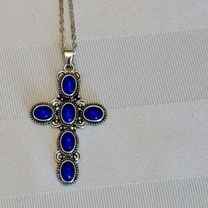Silver Tone Cross Fashion Necklace With Box